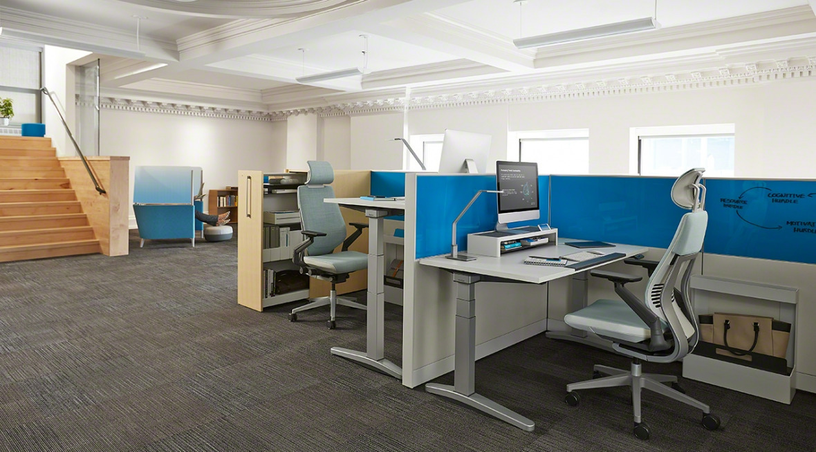 Steelcase Blue Desk