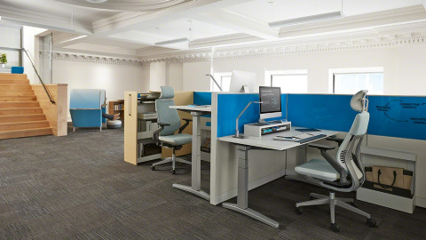 Steelcase Blue Desk