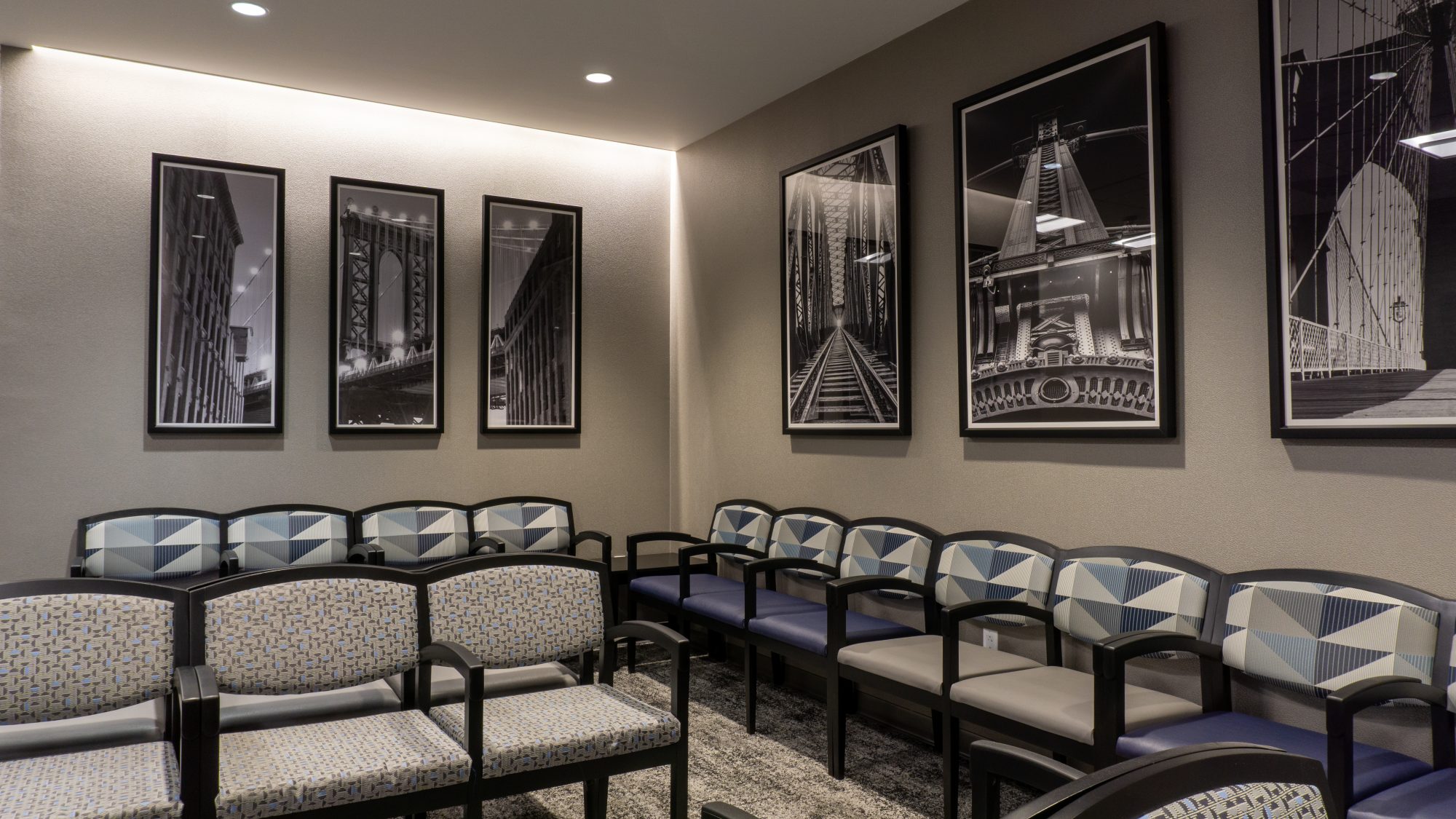 reception seating with artwork in background