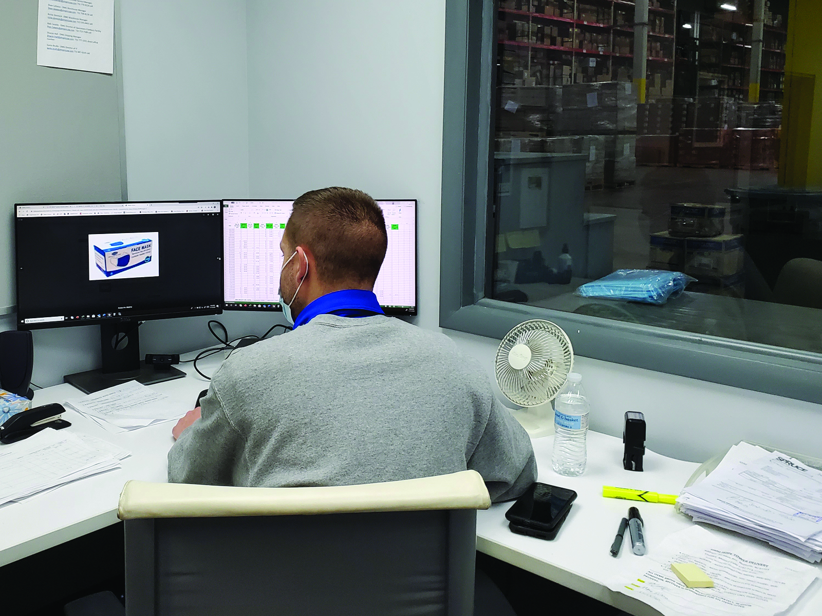 employee working on computer