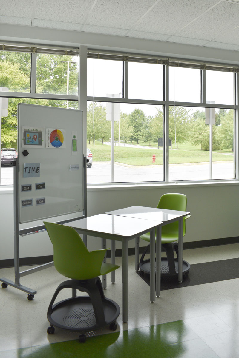 Modern classroom with flexible furniture