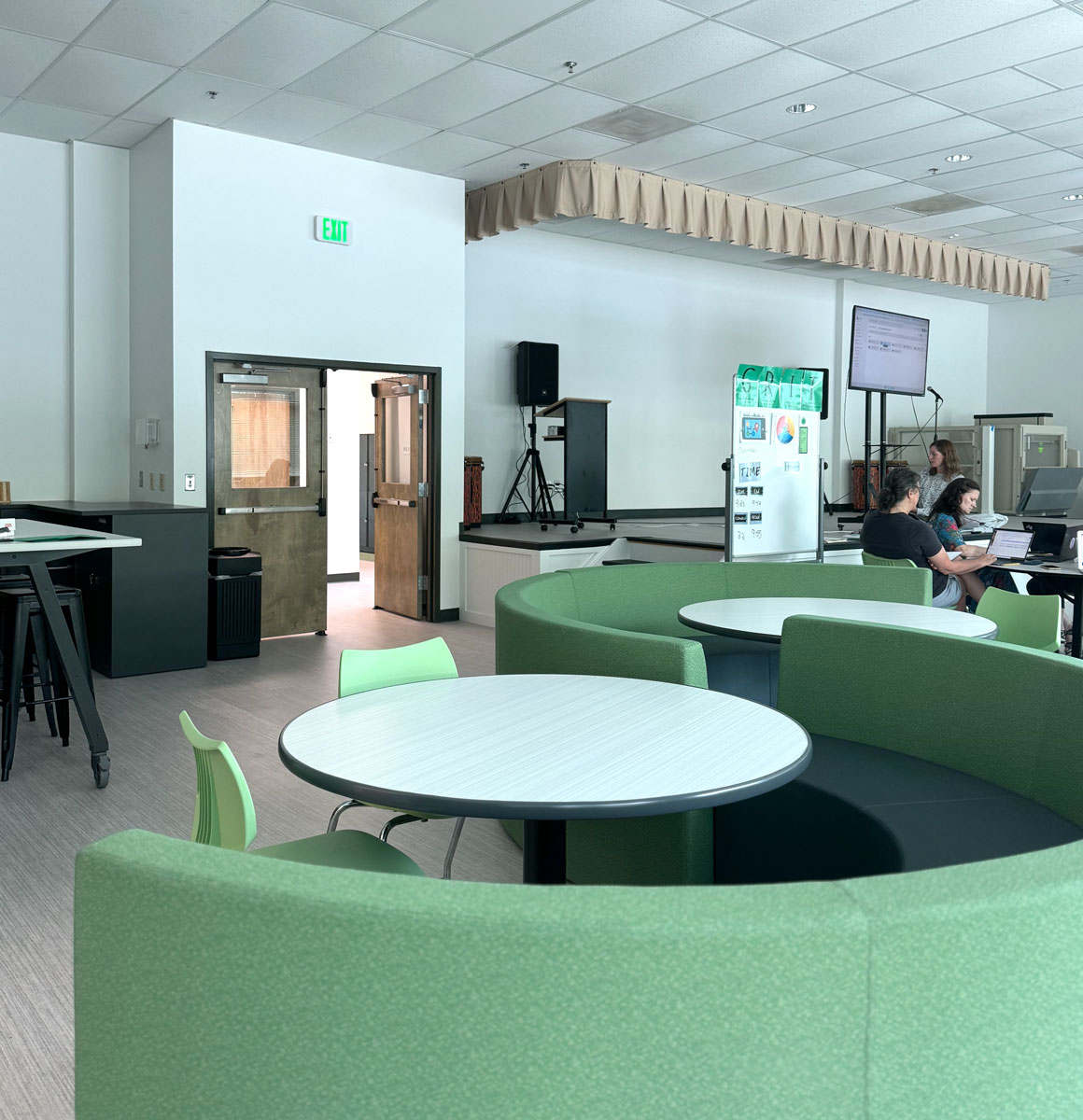 Creative learning area with modular furniture