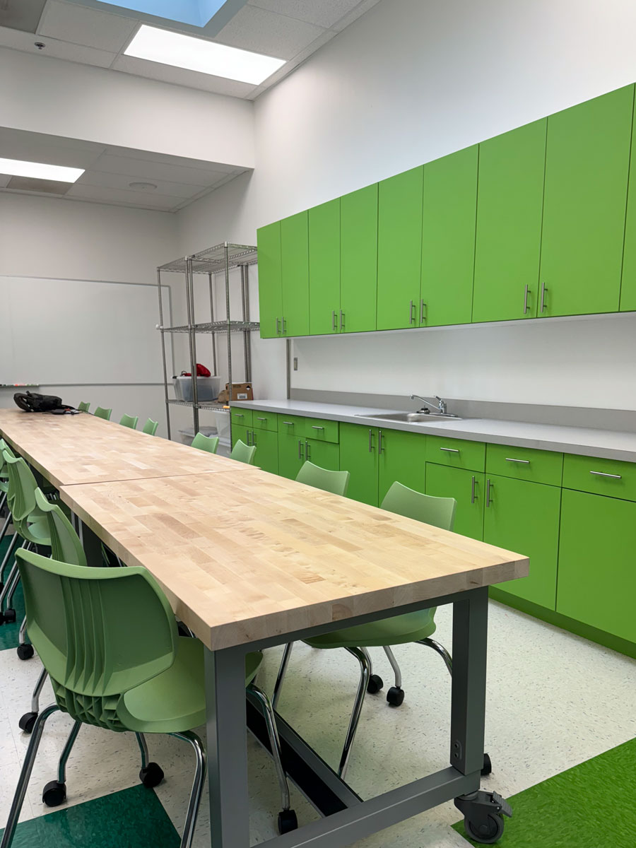 Modern classroom with flexible furniture