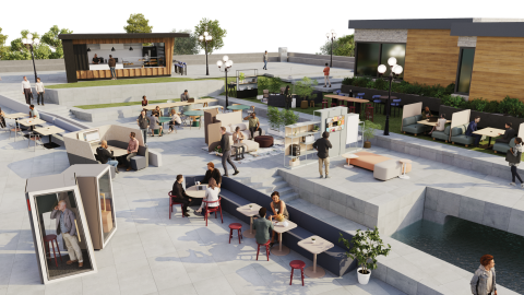 aerial shot of outdoor space with integrated solutions