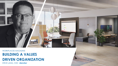 Image of Steve Lang, CEO of dancker, alongside workplace with integrated technology